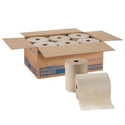 Picture of enMotion by GP PRO 1-Ply Paper Towels, 100% Recycled, Brown, 800ft Per Roll, Pack Of 6 Rolls