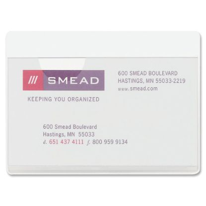 Picture of Smead Self-Adhesive Poly Pockets, 3in x 4-1/16in, Clear, Business Card Size, Box Of 100