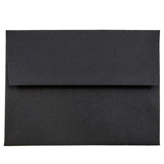 Picture of JAM Paper Booklet Invitation Envelopes, A2, Gummed Seal, 30% Recycled, Black, Pack Of 25