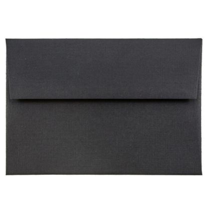 Picture of JAM Paper Booklet Envelopes, #4 Bar (A1), Gummed Seal, 30% Recycled, Black, Pack Of 25