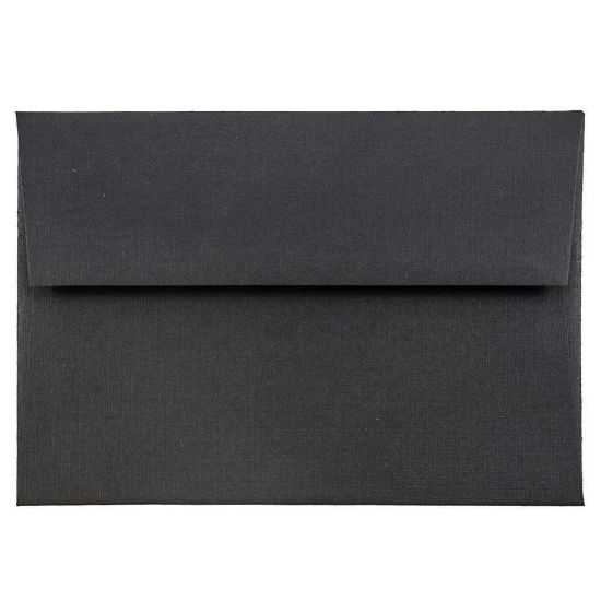 Picture of JAM Paper Booklet Envelopes, #4 Bar (A1), Gummed Seal, 30% Recycled, Black, Pack Of 25