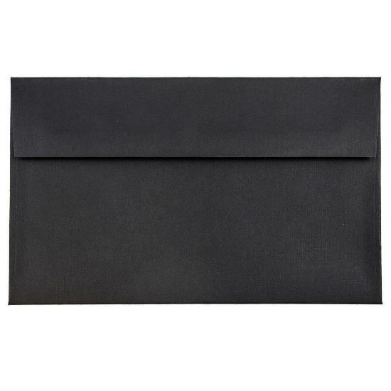 Picture of JAM Paper Booklet Invitation Envelopes, A9, Gummed Seal, 30% Recycled, Black, Pack Of 25