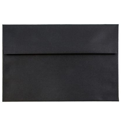 Picture of JAM Paper Booklet Invitation Envelopes, A7, Gummed Seal, 30% Recycled, Black, Pack Of 25