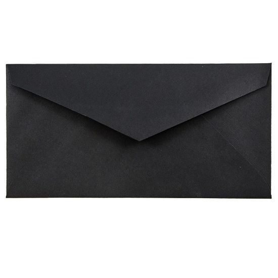 Picture of JAM Paper Booklet Envelopes, #7 3/4, Gummed Seal, 30% Recycled, Black, Pack Of 25