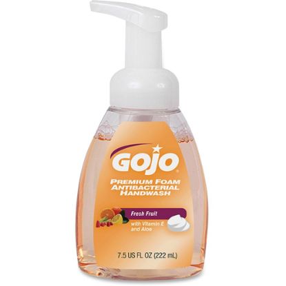 Picture of GOJO Premium Foam Antibacterial Hand Wash Soap, Fresh Fruit Scent, 7.5 Oz, Carton Of 6 Pump Bottles