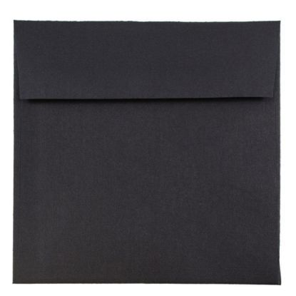 Picture of JAM Paper Square Linen Envelopes, #6, Gummed Seal, 30% Recycled, Black, Pack Of 25