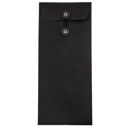 Picture of JAM Paper Policy #10 Envelopes, Button & String Closure, 30% Recycled, Black Linen, Pack Of 25