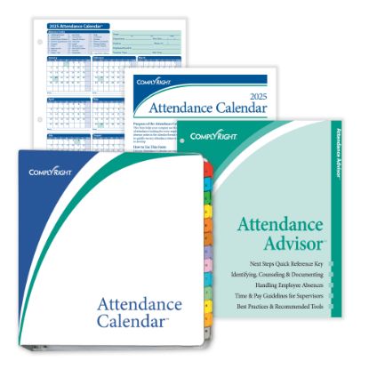 Picture of ComplyRight 2025 Attendance Calendar Kit, 8 1/2in x 11in, White, Pack Of 50