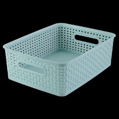 Picture of Realspace Plastic Weave Bin, Small Size, Blue