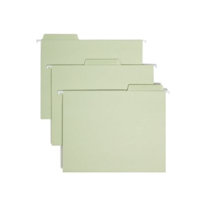 Picture of Smead Erasable FasTab Hanging File Folders, Letter Size, Moss, Box Of 20 Folders