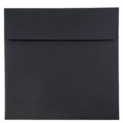 Picture of JAM Paper Square Linen Envelopes, 8 1/2in x 8 1/2in, Gummed Seal, 30% Recycled, Black, Pack Of 25