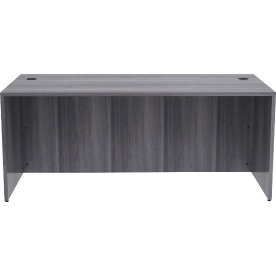 Picture of Lorell 71inW Computer Desk, Weathered Charcoal