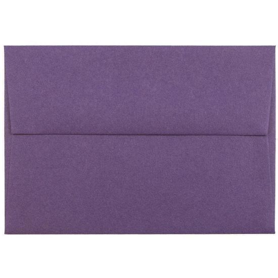 Picture of JAM Paper Booklet Envelopes, #4 Bar (A1), Gummed Seal, Dark Purple, Pack Of 25