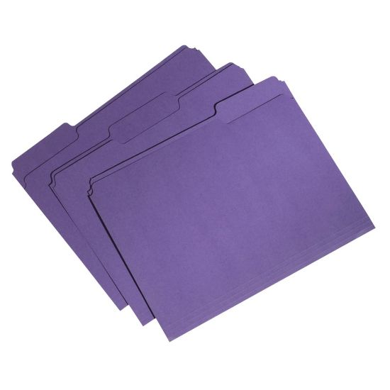 Picture of SKILCRAFT File Folders, Purple, Box Of 100, (AbilityOne 7530-01-566-4135)