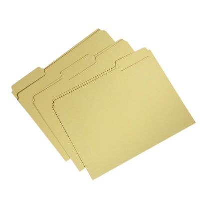 Picture of SKILCRAFT Single-Ply Top File Folders, 100% Recycled, Yellow, Box Of 100 (AbilityOne 7530-01-566-4137)