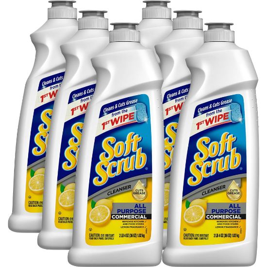 Picture of Soft Scrub All Purpose Cleanser - For Multi Surface, Multipurpose - 36 fl oz (1.1 quart) - Lemon Scent - 6 / Carton - Non-scratching, Residue-free