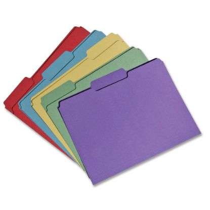 Picture of SKILCRAFT File Folders, Assorted Colors, Box Of 100, (AbilityOne 7530-01-566-4138)