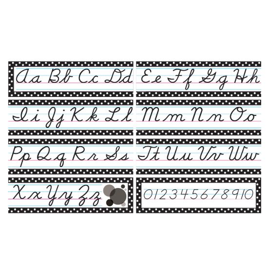 Picture of Teacher Created Resources Cursive Mini Bulletin Board Set, Multicolor