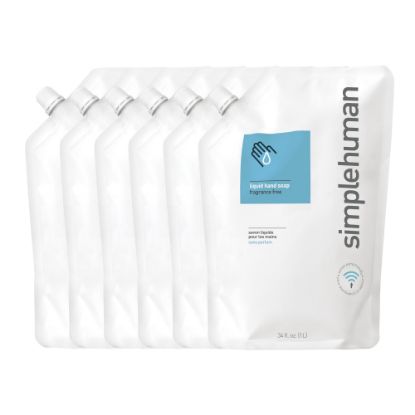 Picture of simplehuman Moisturizing Liquid Hand Soap, Unscented, 34 Oz, Carton Of 6 Pouches