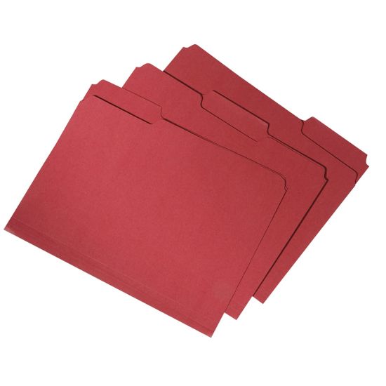 Picture of SKILCRAFT File Folders, Red, Box Of 100, (AbilityOne 7530-01-566-4146)