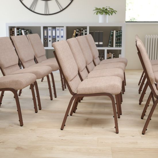 Picture of Flash Furniture HERCULES Series Stackable Church Chair, Beige/Coppervein