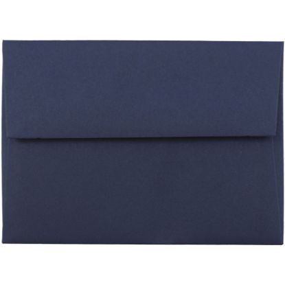 Picture of JAM Paper Booklet Envelopes, #4 Bar (A1), Gummed Seal, Navy Blue, Pack Of 25