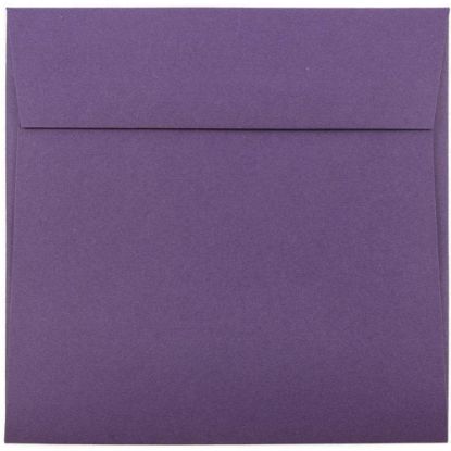 Picture of JAM Paper Color Square Invitation Envelopes, 6in x 6in, Gummed Seal, Dark Purple, Pack Of 25