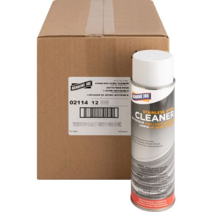 Picture of Genuine Joe Stainless Steel Cleaner - Aerosol - 15 fl oz (0.5 quart) - Can - 12 / Carton - Multi