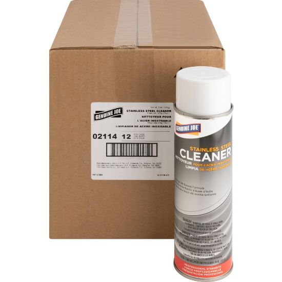 Picture of Genuine Joe Stainless Steel Cleaner - Aerosol - 15 fl oz (0.5 quart) - Can - 12 / Carton - Multi