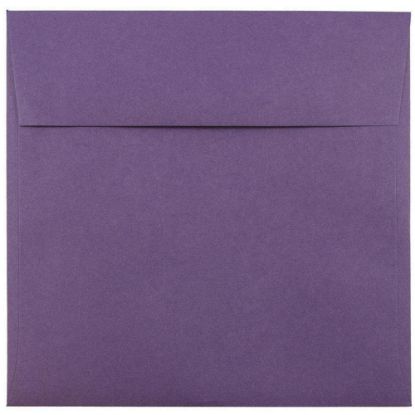 Picture of JAM Paper Color Square Invitation Envelopes, 8 1/2in x 8 1/2in, Gummed Seal, Dark Purple, Pack Of 25