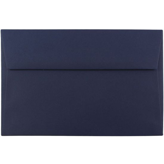 Picture of JAM Paper Booklet Invitation Envelopes, A9, Gummed Seal, Navy Blue, Pack Of 25