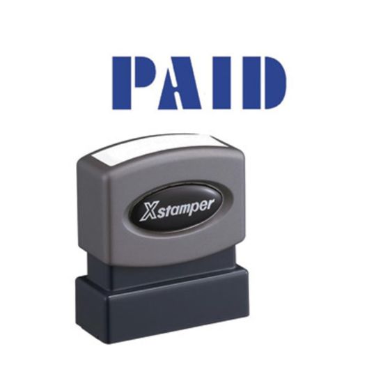 Picture of Xstamper PAID Title Stamp, 100000 Impressions, Blue