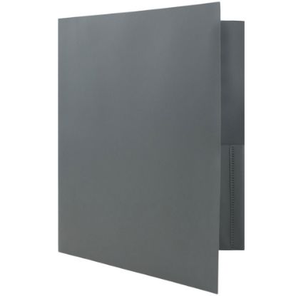 Picture of JAM Paper Plastic 2-Pocket POP Folder With Prongs, Letter Size, 9-1/2in x 11-1/2in, Gray