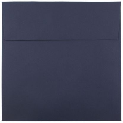 Picture of JAM Paper Color Square Invitation Envelopes, 8 1/2in x 8 1/2in, Gummed Seal, Navy Blue, Pack Of 25