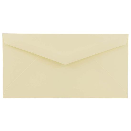 Picture of JAM Paper Booklet Envelopes, 4 1/2in x 8 1/8in, Gummed Seal, Ivory, Pack Of 25