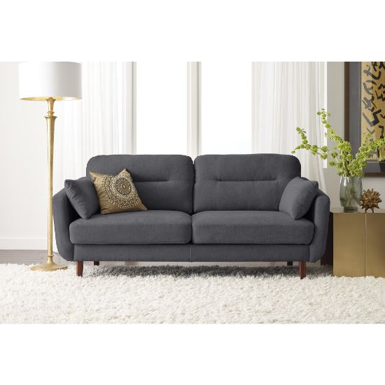 Picture of Serta Sierra Collection Loveseat, Slate Gray/Chestnut