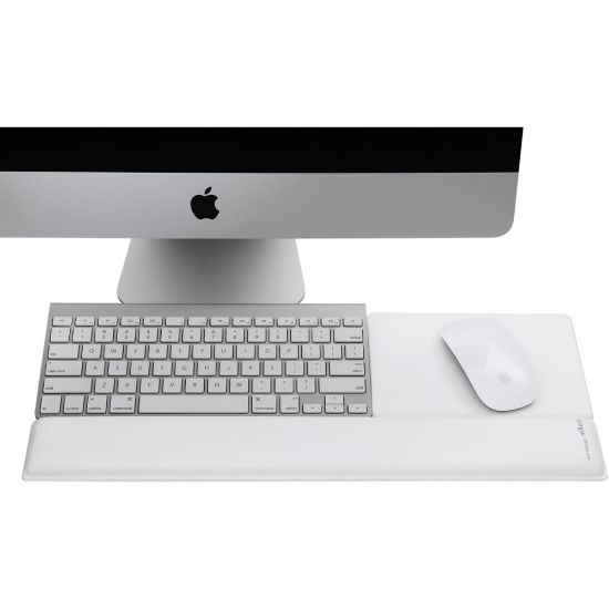 Picture of Rain Design mRest Wrist Rest & Mouse Pad - White - Gel-filled wrist rest with lycra material offers superior comfort