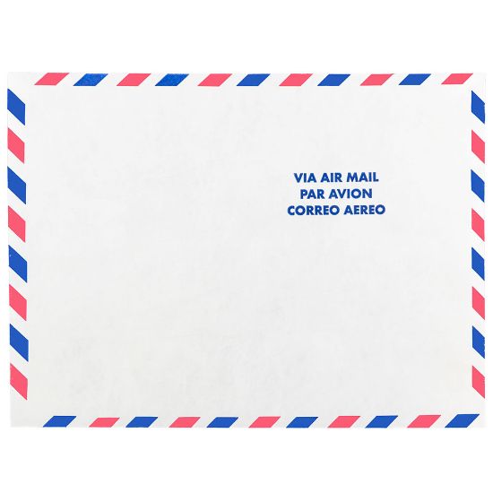 Picture of JAM Paper Open-End Tyvek Airmail Envelopes, 9in x 12in, Self Adhesive, White, Pack Of 25