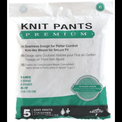 Picture of Medline Premium Knit Incontinence Underpants, X-Large, White, 5 Per Bag, Case Of 20 Bags