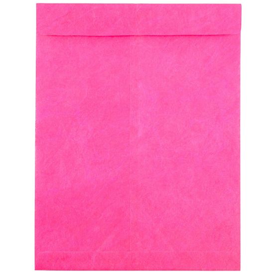 Picture of JAM Paper Tyvek Open-End 10in x 13in Catalog Envelopes, Self-Adhesive, Hot Pink, Pack Of 25