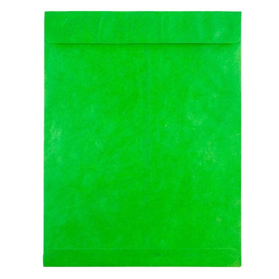 Picture of JAM Paper Tyvek Open-End 10in x 13in Catalog Envelopes, Self-Adhesive, Lime Green, Pack Of 25