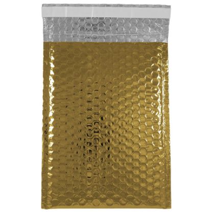 Picture of JAM Paper Open-End Metallic Bubble Envelopes, 6 3/8in x 9 1/2in x 1/2in, Gold, Pack Of 12