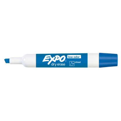 Picture of EXPO Low-Odor Dry-Erase Markers, Chisel Point, Blue, Pack Of 12