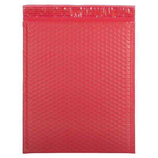 Picture of JAM Paper Bubble Envelopes, Catalog, Open End, 12in x 15 1/2in, Red, Pack Of 12