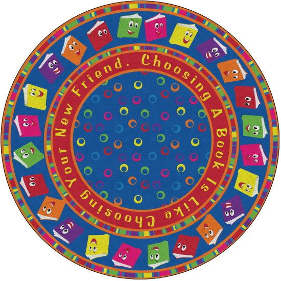 Picture of Flagship Carpets Circle Time Books Rug, Round, 12ft, Bright