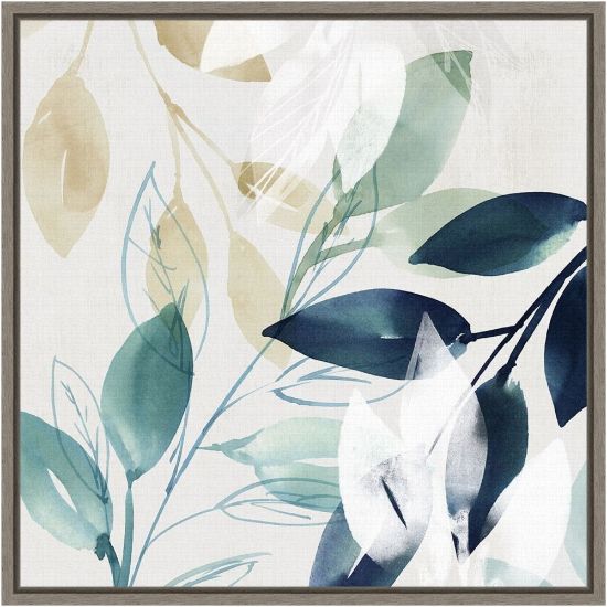 Picture of Amanti Art Green Sleeves II (Leaves) by Isabelle Z Framed Canvas Wall Art Print, 16in x 16in, Graywash