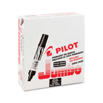 Picture of Pilot Jumbo Chisel Felt-Tip Permanent Marker, Black Ink, Black/White Barrel