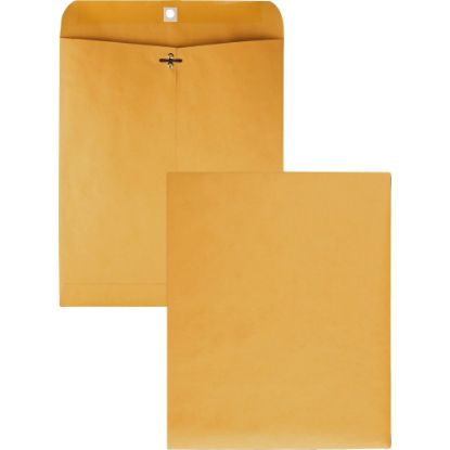 Picture of Quality Park Gummed Kraft Clasp Envelopes - Clasp - #95 - 10in Width x 12in Length - 28 lb - Gummed - Kraft - 100 / Box - Kraft