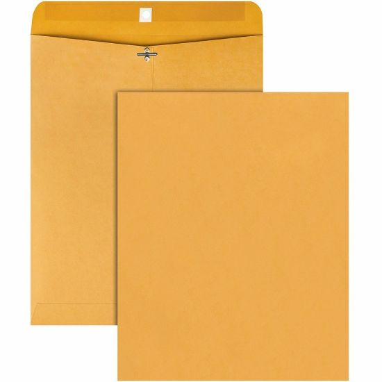 Picture of Quality Park Gummed Kraft Clasp Envelopes - Clasp - #105 - 11 1/2in Width x 14 1/2in Length - 28 lb - Gummed - Kraft - 100 / Box - Kraft