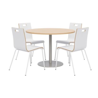 Picture of KFI Studios Proof Dining Table Set With Jive Dining Chairs, White/Natural